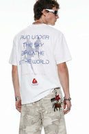 Graphic Back Print Crewneck T-Shirt - White