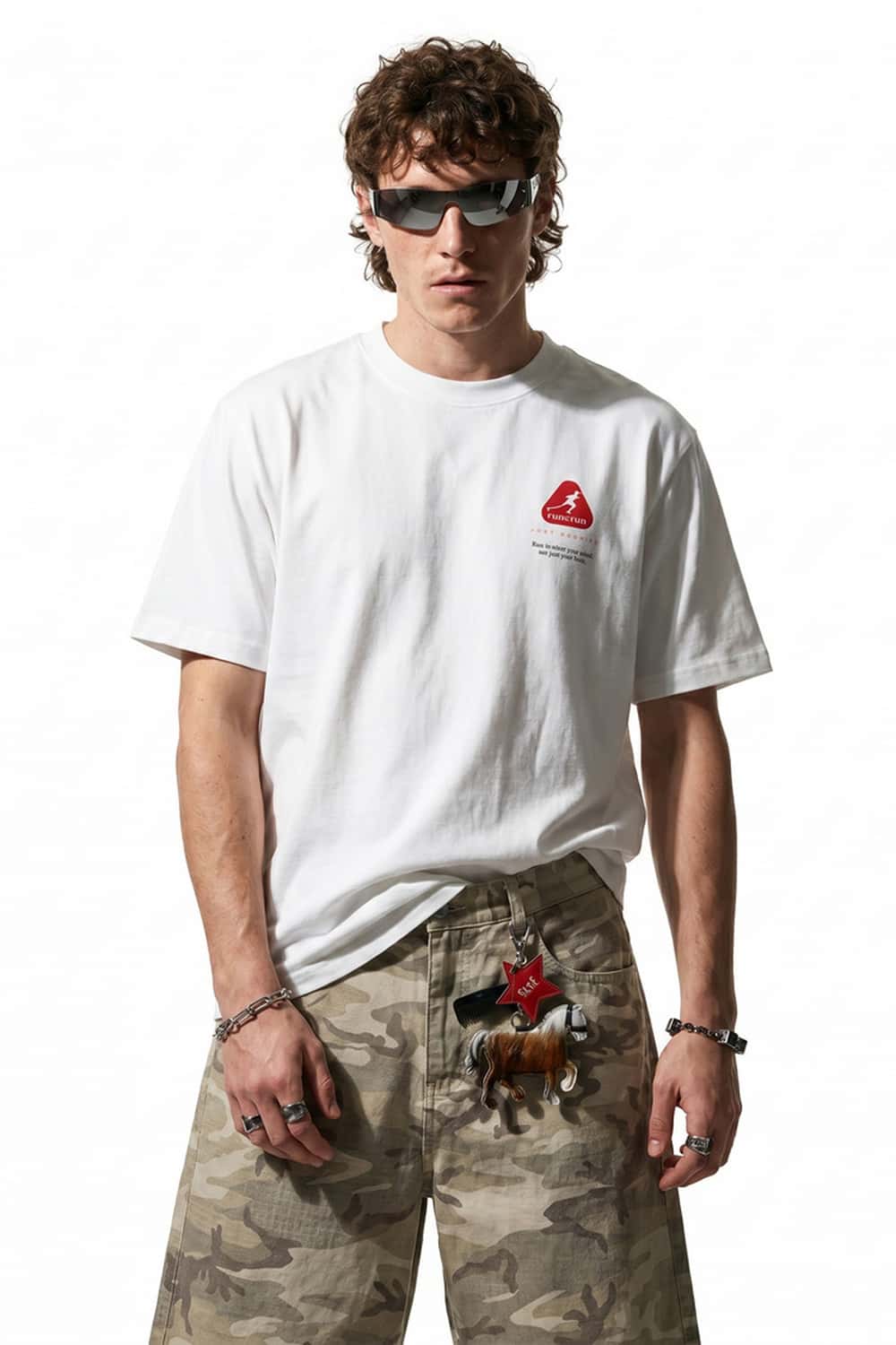 Graphic Back Print Crewneck T-Shirt - White