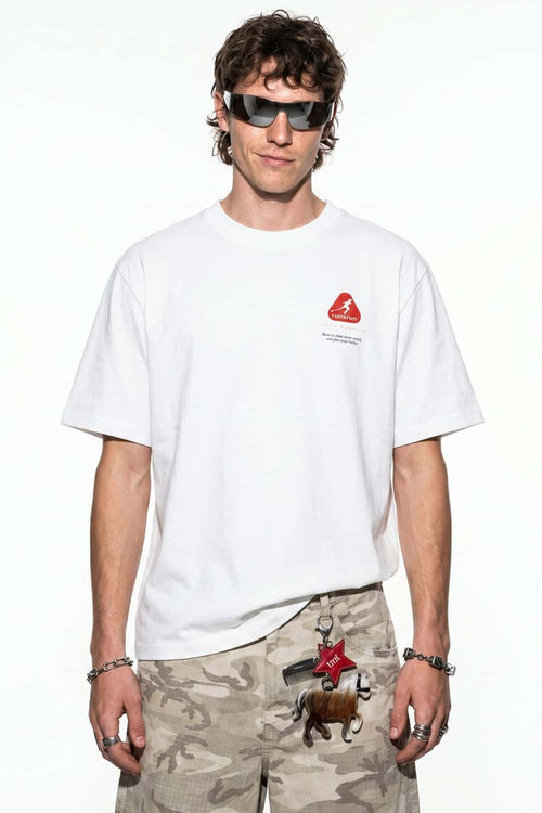 Graphic Back Print Crewneck T-Shirt - White