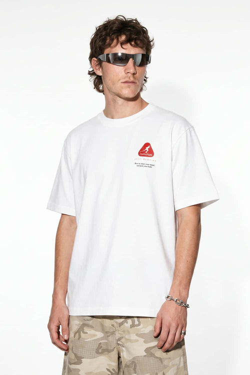 Graphic Back Print Crewneck T-Shirt - White