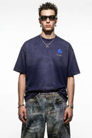 Washed Gradient Back Graphic T-Shirt - Dark Purple