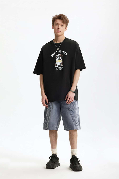 Heavyweight Bulldog Graphic T-Shirt - Black