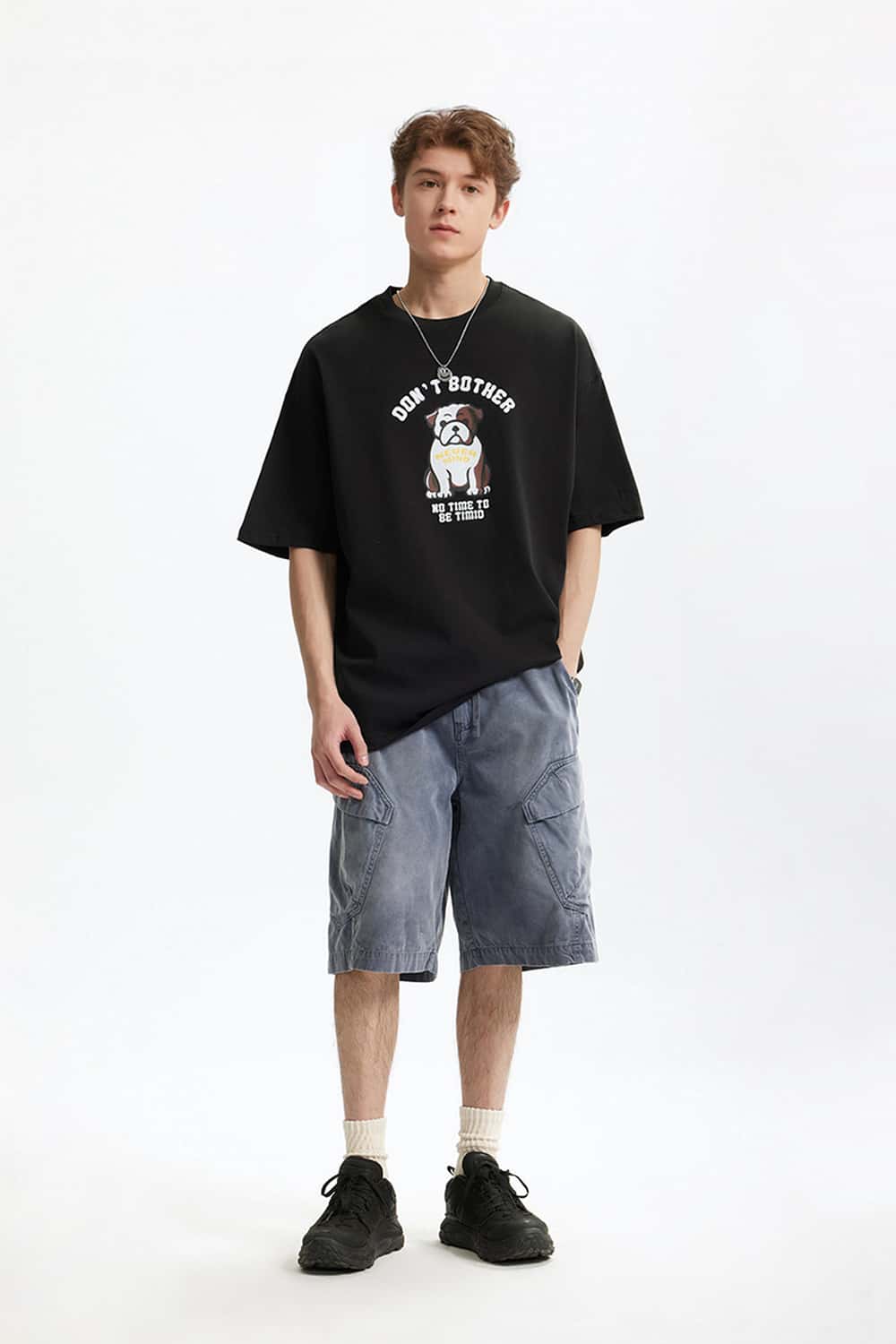 Heavyweight Bulldog Graphic T-Shirt - Black
