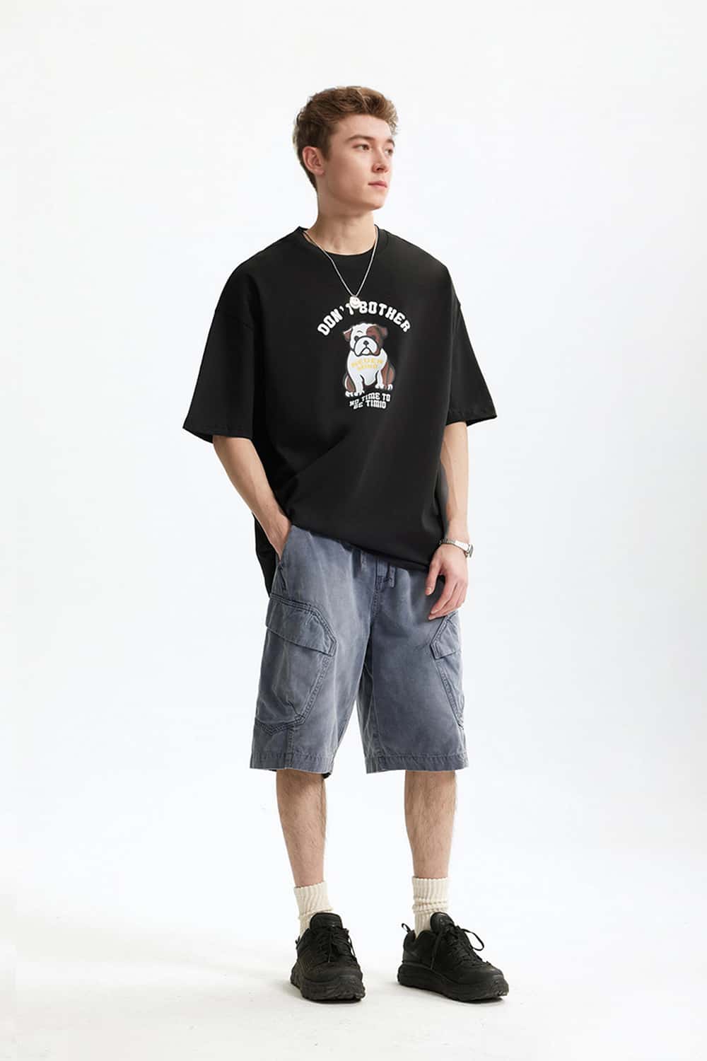 Heavyweight Bulldog Graphic T-Shirt - Black