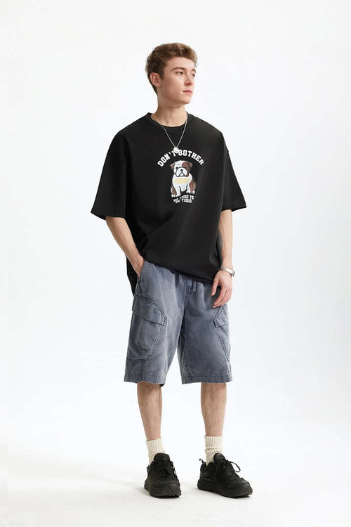 Heavyweight Bulldog Graphic T-Shirt - Black