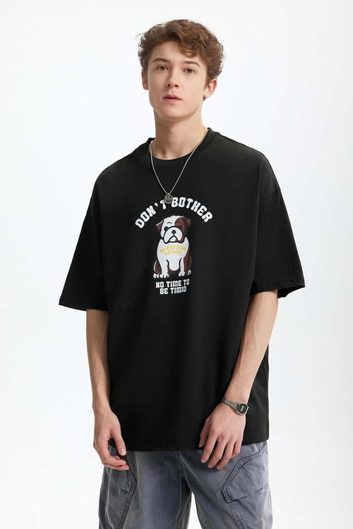 Heavyweight Bulldog Graphic T-Shirt - Black