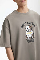 Heavyweight Bulldog Graphic T-Shirt - Smoke Gray