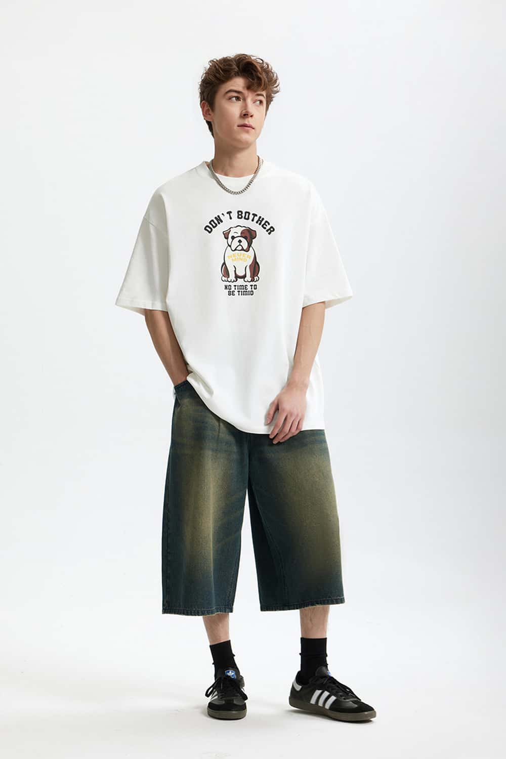 Heavyweight Bulldog Graphic T-Shirt - White