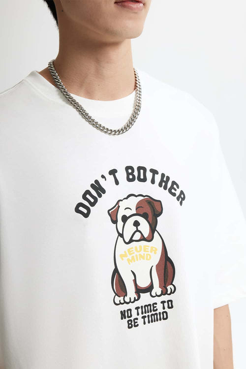 Heavyweight Bulldog Graphic T-Shirt - White
