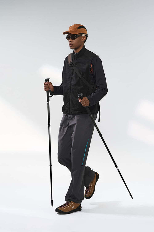 Heat-Retaining Textured Utility Vest - Black