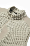 Heat-Retaining Textured Utility Vest - Khaki