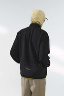 Wavy Textured Zip Jacket - Black