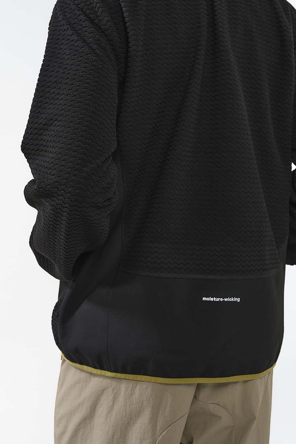 Wavy Textured Zip Jacket - Black