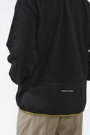 Wavy Textured Zip Jacket - Black