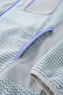 Wavy Textured Zip Jacket - Blue