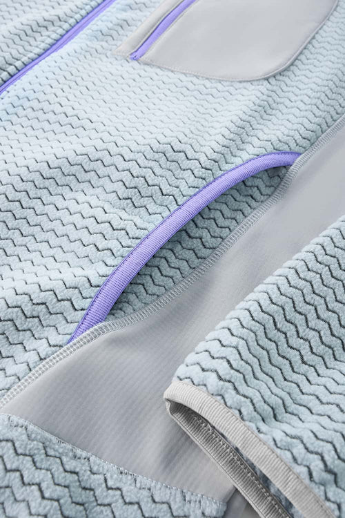 Wavy Textured Zip Jacket - Blue