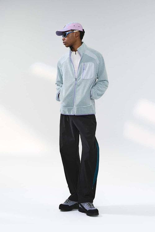 Wavy Textured Zip Jacket - Blue