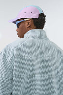 Wavy Textured Zip Jacket - Blue
