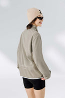 Wavy Textured Zip Jacket - Khaki