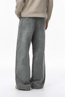 Washed Painter Wide-Leg Utility Pants - Black