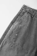 Washed Painter Wide-Leg Utility Pants - Black