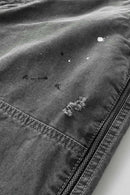 Washed Painter Wide-Leg Utility Pants - Black