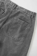 Washed Painter Wide-Leg Utility Pants - Black