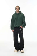 Washed Curved-Leg Utility Pants - Black