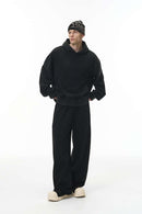 Heavyweight Curved-Leg Sweatpants - Black