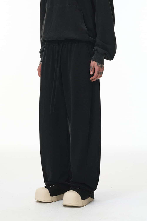 Heavyweight Curved-Leg Sweatpants - Black