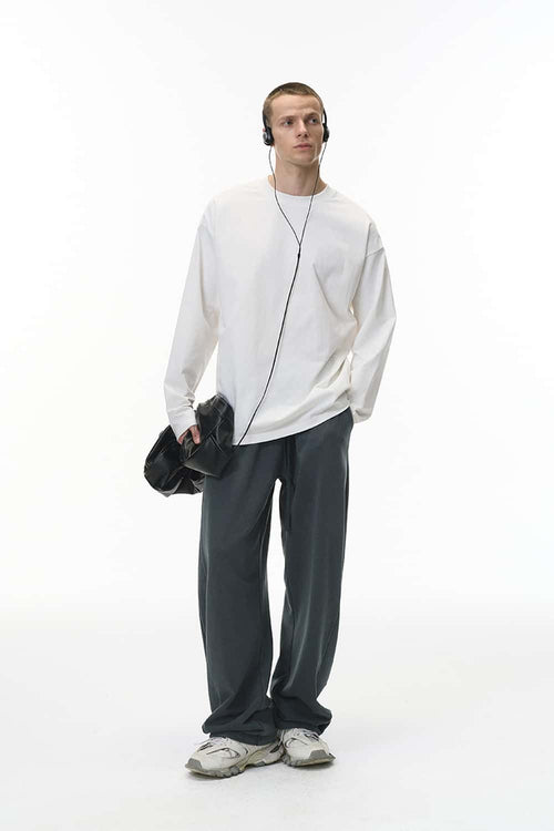 Heavyweight Curved-Leg Sweatpants - Dark Gray