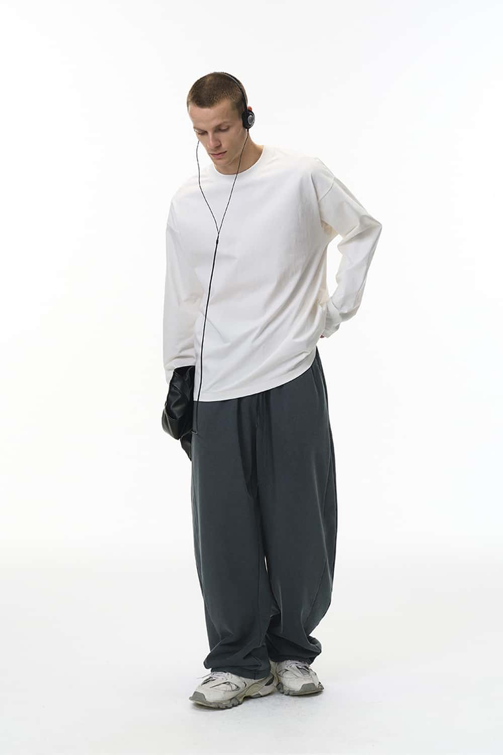 Heavyweight Curved-Leg Sweatpants - Dark Gray