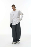 Heavyweight Curved-Leg Sweatpants - Dark Gray