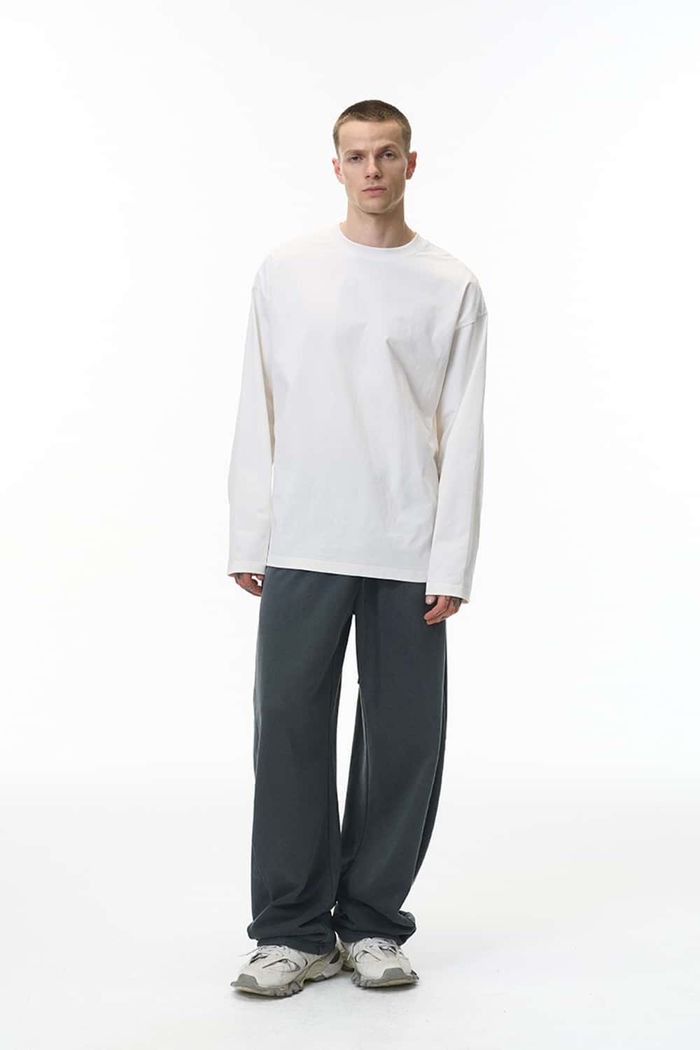 Heavyweight Curved-Leg Sweatpants - Dark Gray