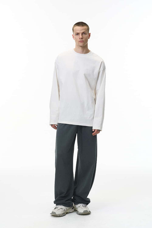Heavyweight Curved-Leg Sweatpants - Dark Gray