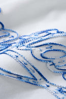 Embroidered Script Contrast T-Shirt - White