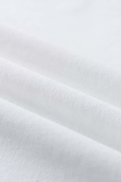 Embroidered Script Contrast T-Shirt - White