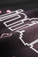 Pixel Graphic Drop-Shoulder T-Shirt - Black