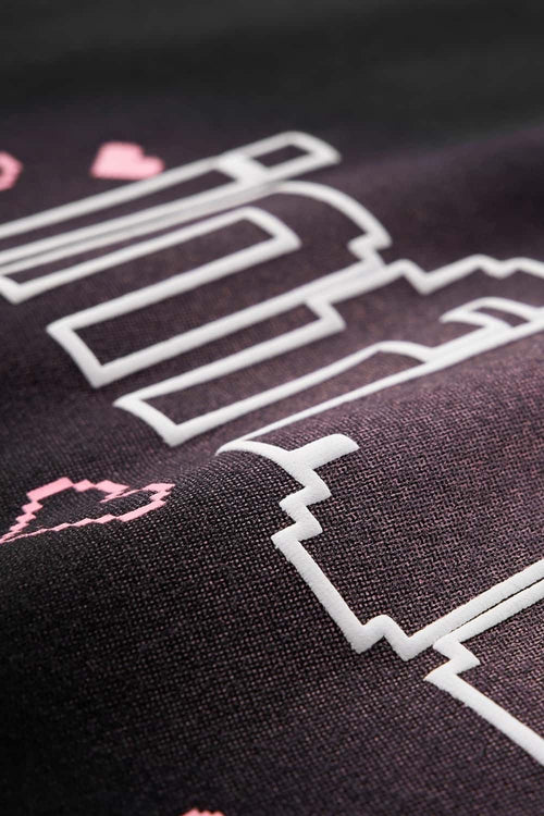 Pixel Graphic Drop-Shoulder T-Shirt - Black