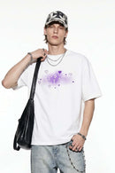 Pixel Graphic Drop-Shoulder T-Shirt - White