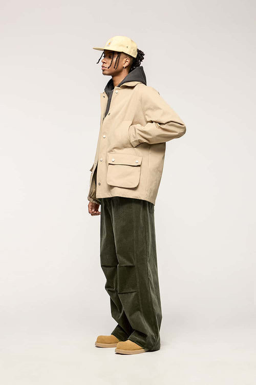 Corduroy Wide-Leg Casual Pants - Green