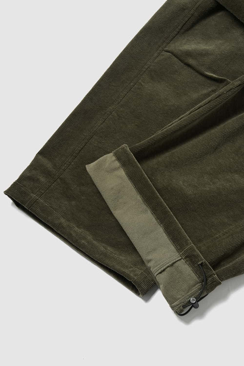 Corduroy Wide-Leg Casual Pants - Green
