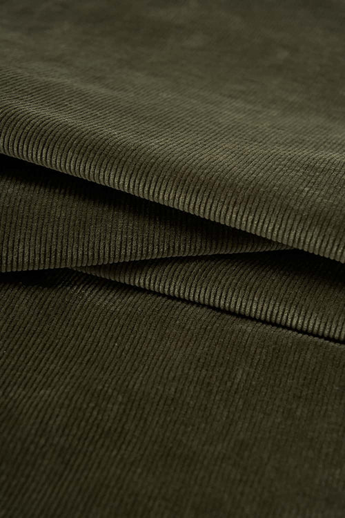 Corduroy Wide-Leg Casual Pants - Green