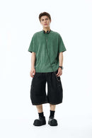 Snow-Washed Oversized T-Shirt - Green
