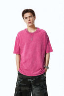 Snow-Washed Oversized T-Shirt - Rose Red