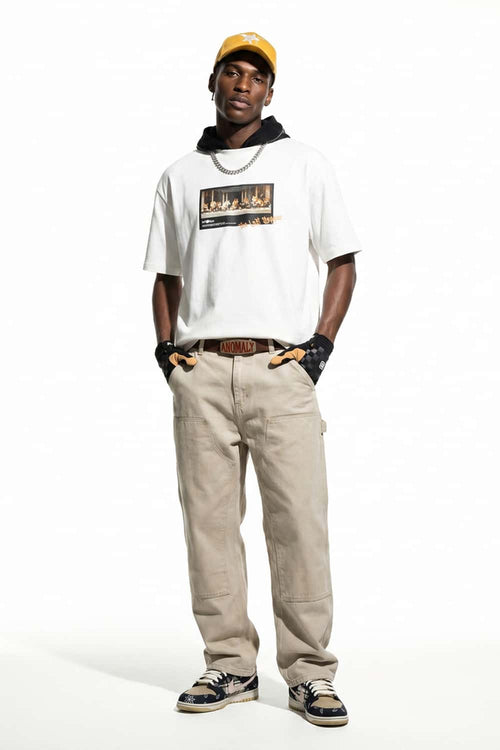 Vintage Cat Graphic T-Shirt - Cream White