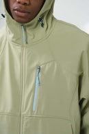 Water-Repellent Hooded Softshell Jacket - Grayish Green