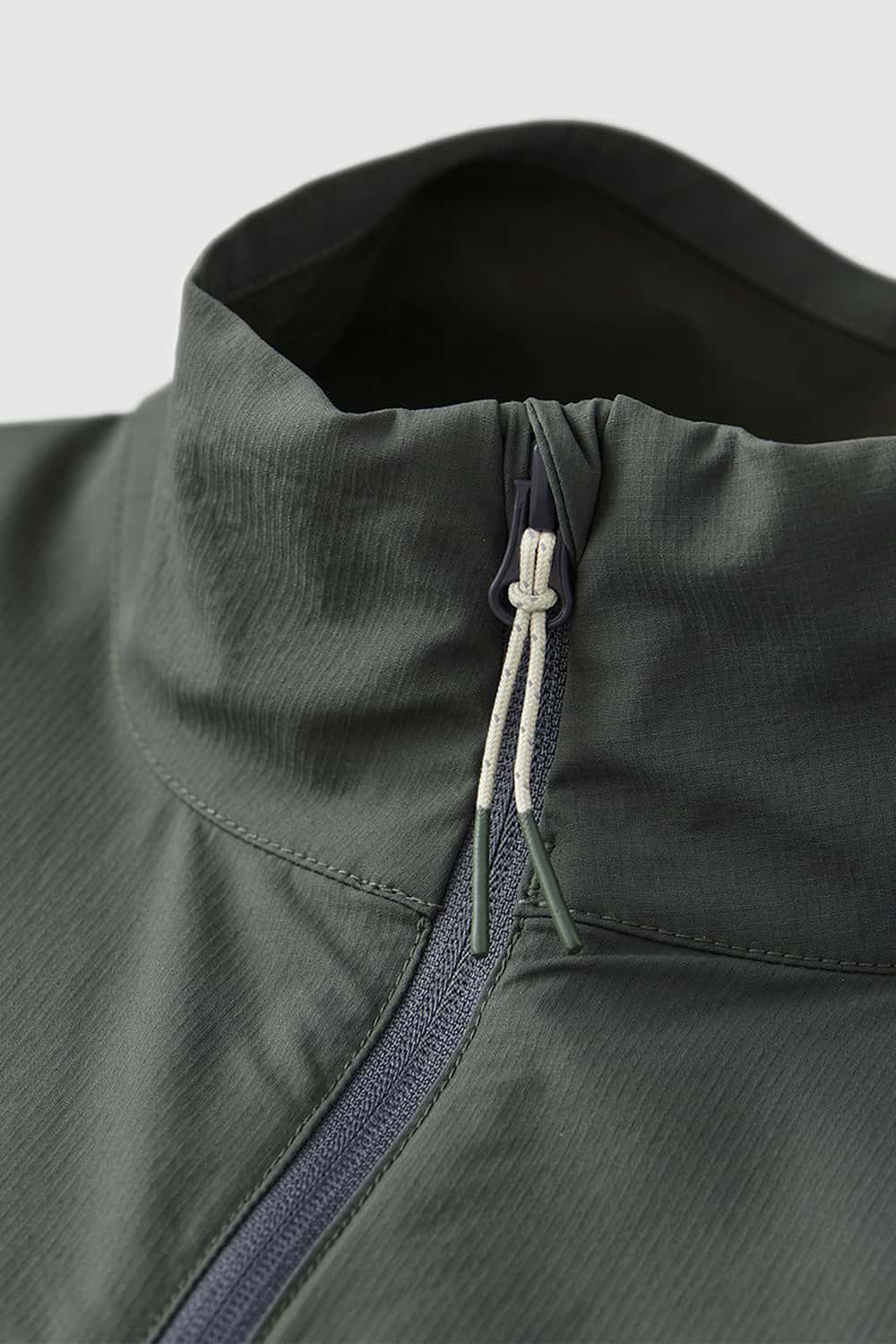 Paneled Stand-Collar Cycling Jacket - Medium Gray