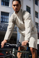 Paneled Stand-Collar Cycling Jacket - White