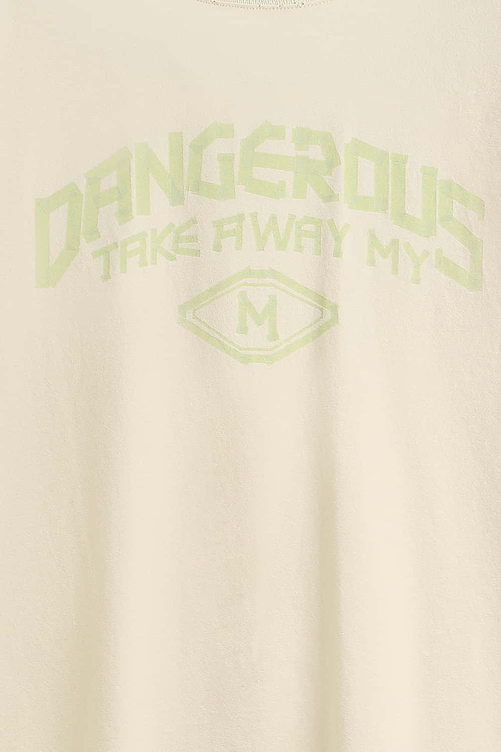 Mock-Neck Graphic Boxy T-Shirt - Apricot